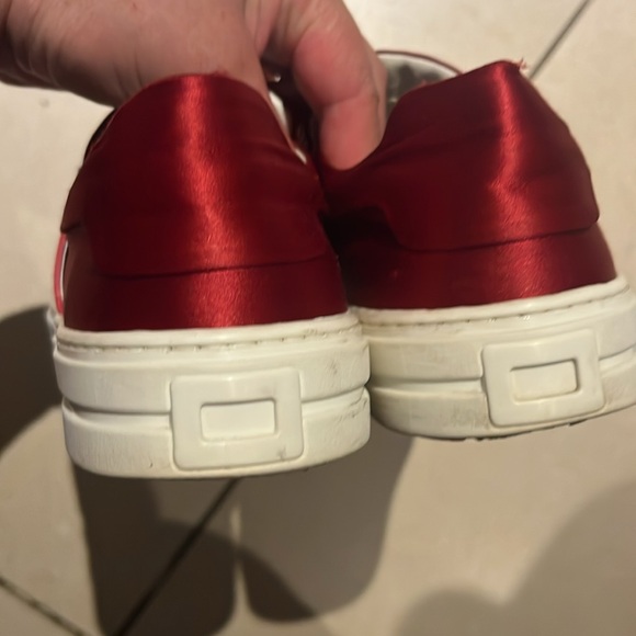 Roger Vivier Sneaky Viv Crystal Embellished Two Tone Satin Slip OnSneakers sz6,5 - Picture 12 of 16